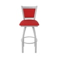 thumbnail image 5 of 870 Hadleigh 25" Swivel Counter Stool with Anodized Nickel Finish and Canter Red Seat and Back, 5 of 5