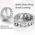 thumbnail image 4 of ChainsHouse Stainless Steel Rings for Men Women Cuban Link 7mm Wide Silver/Black/Gold Plated Band Ring Birthday Christmas Jewelry Gift, Size 7-14, 4 of 10