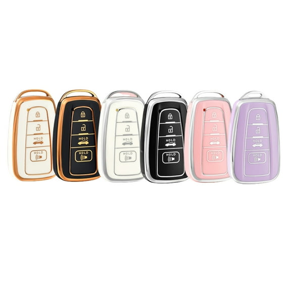 OFFCURVE 6-Piece Premium Soft TPU Car Key Case for Toyota RAV4 Camry Corolla Avalon C-HR Prius GT86 Highlander