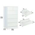 thumbnail image 4 of Commode, commode Blanche, Commode de Chambre et Commodes à Tiroirs, Commode Haute avec 6 Tiroirs en Bois, Grande Commode en Bois pour Garde‑robe de Chambre, Blanc, 4 of 8