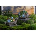 thumbnail image 2 of Plow & Hearth Solar Lighted Succulent Resin Animal Garden Statue, 2 of 2