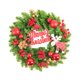 thumbnail image 5 of Corona navideña para puerta con hojas verdes, guirnalda artificial de agujas de pino para Navidad e invierno Bola roja de 30 x 8 cm, 5 of 9