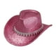 thumbnail image 4 of Sombrero de vaquero elegante y brillante, gorra de ala ancha para conciertos, fiestas y juegos de rol. Rosa, 4 of 9