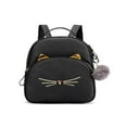 thumbnail image 1 of Teenagers Backpack Leather School Bags Girl Cartoon Square Satchel (Black), 1 of 9