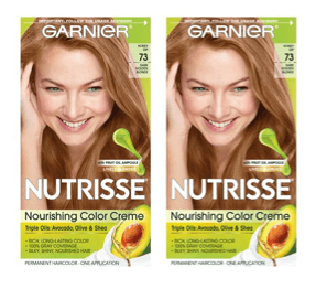 (2 pack) Garnier Nutrisse Nourishing Hair Color Creme, 73 Dark Golden Blonde (Honey Dip)