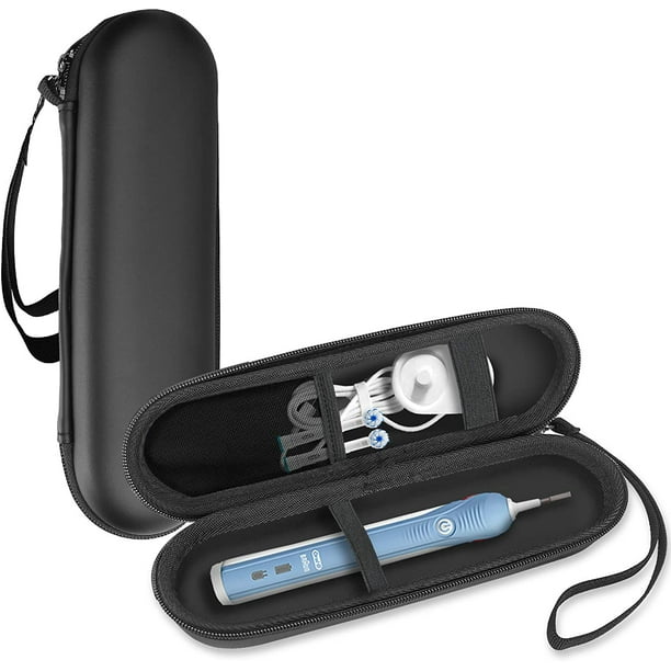 Estuche para cepillo de dientes eléctrico, de piel sintética, para lavado, funda protectora de EVA, color negro, para viaje infantil, práctico estuche de almacenamiento, duradero, higiénico, de piel s