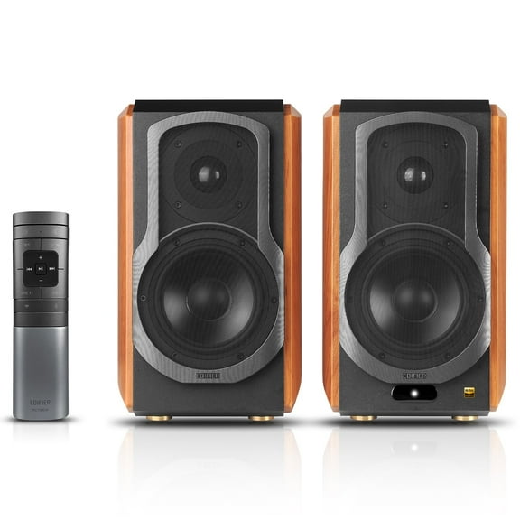 Edifier S1000W 120W Wireless Bluetooth Surround Sound Speakers, Wood, 2 Count