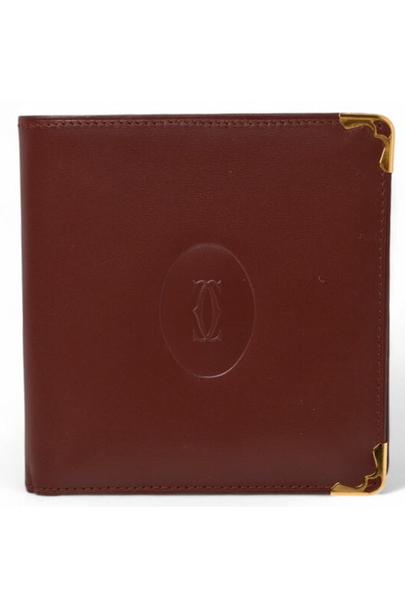 Pre-Owned Unused Cartier bi-fold wallet, Men's Must de Bordeaux 73184192 (Good)