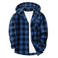 thumbnail image 2 of hoksml Men's Plaid Shirt Jacket - Button Front Flannel Overshirt with Chest Pocket, Soft Lightweight Casual Top for Spring Fall, 2 of 5