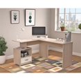 thumbnail image 2 of Inval Merlin L-Shape Computer Desk with Cubby in Maple and White, 2 of 8