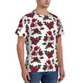thumbnail image 2 of Bixox Men's Rose Flowers Printed Short Sleeve Skinny Athletic T-Shirt, 2 of 6
