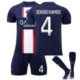thumbnail image 1 of 2022-2023 Nueva temporada de camisetas de fútbol de París en Jersey Home Conjunto de camisetas para niños, jóvenes y adultos # ldfs014navy-SERGIORAMOS No.4-2XL BmatwkZeng Bmatwk Jersey, 1 of 2