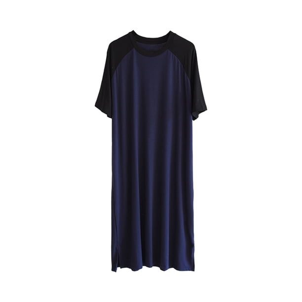 Sonducket para hombre Ropa de dormir cómoda para descansar y dormir para hombres Albornoz Hombres Hombres Pijama para descansar Dormir conjuntos de ropa Costuras en azul marino negro XXXXL