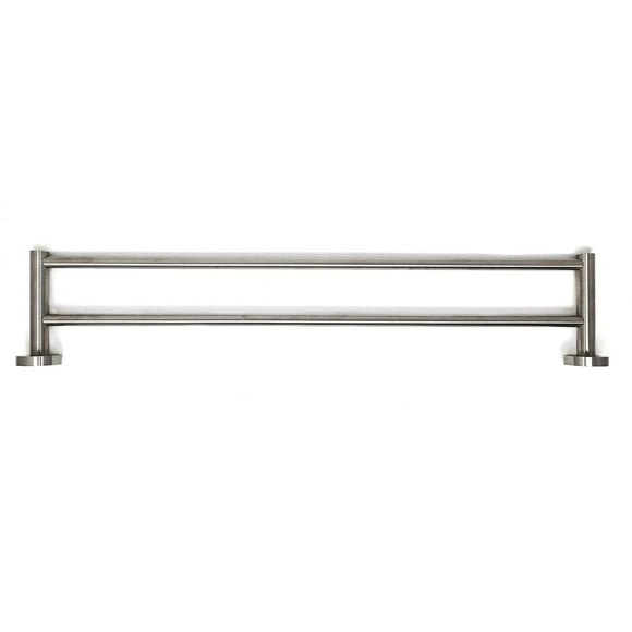 Porte-serviettes Double par C&G Bathroom Solutions / Double Serviette Couleur Chrome en Acier Inoxydable Antirouille / Barre Double Serviette Couleur Nickel Brossé Convient à Tout Style de Salle de Bain / Longueur 24 Largeur 21 17/64 Pouces