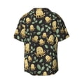 thumbnail image 6 of Lsque Octopuses And Leaves print Men's Cuban Collar Short Sleeve Shirt Summer Beachwear Casual Button Down Fashionable Vacation Leisure Shirt-3X-Large, 6 of 7