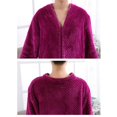 thumbnail image 4 of Pijamas de felpa de forro polar con albornoz frontal con cremallera larga, suave y cálido para mujer ▏Puede ser usado por mujeres embarazadas, 4 of 5