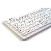 WetKeys SaniType Touchpad Plus Hygienic Rigid Silicone Washable USB Keyboard,, White