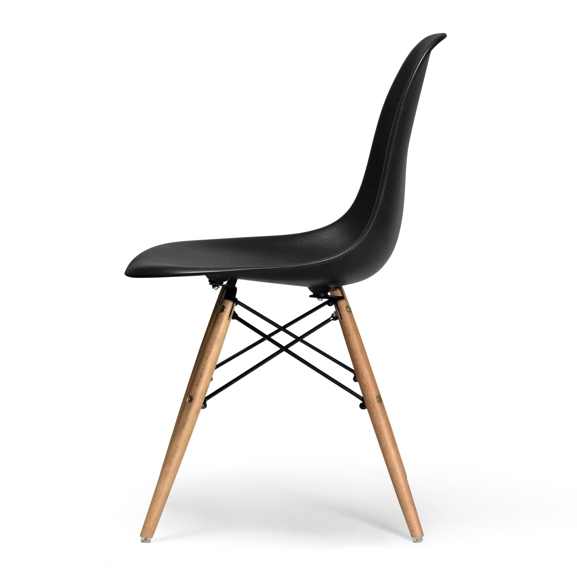 Paris-2 Side Chairs with Natural Legs (Set of 2) Black