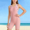 thumbnail image 2 of Girls' Swimsuit For Kids, Printed Sleeveless Round Neck One-Piece, Flat Leg Design, Conch Shell Pattern, Nylon and Spandex Fabric for Swimming and Beach, 2 of 9