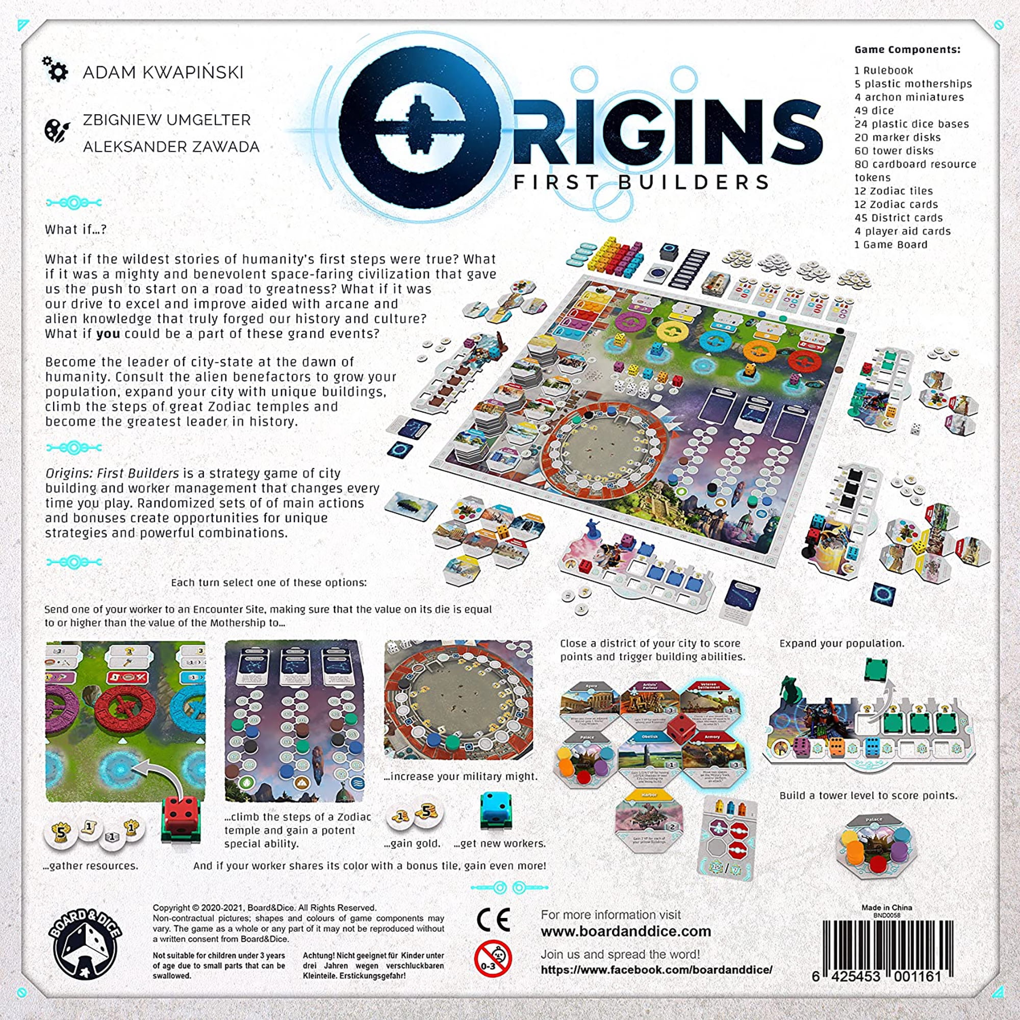 Origins: First Builders - City Building Game, Board & Dice, Play As A Powerful & Space-Faring Ancient Race, Help Earth Build Itself, Ages 14+, 1-4 Players, 60-120 Minute Playing Time