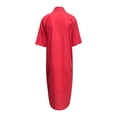 thumbnail image 5 of OSOLU Women Fashion Solid Color Elegant Casual Loose Short Sleeve Button Skirt Long Pocket Shirt Dress Leisure Sundress Wedding Guest Dresses For Women, 5 of 5