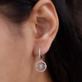 thumbnail image 3 of Rosec Jewels 1/2 CT Moissanite Evil Eye Hinged Hoop Earrings in Pave Setting, 14K White Gold, 3 of 6