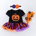 thumbnail image 2 of WEIYLL Girls Outfit Sets Cartoon Pumpkin Dress Shoes Three Piece Party Dress D Back To School Fall Outfits size 12-24 Months, 2 of 4
