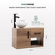 thumbnail image 5 of Set de Mueble Organizador de Baño con Lavabo y Espejo Luz LED Diseño Flotante marron, 5 of 8