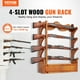 thumbnail image 1 of VEVOE Estante para armas, soporte de pared para armas de madera, estante para exhibición de armas con capacidad para 4 rifles, escopetas, estante para rifles de almacenamiento de pared resistente de 1, 1 of 8
