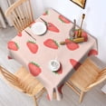 thumbnail image 2 of Strawberry Plants Fruit Light Pink Pattern Square Tablecloth,Waterproof Square Table Cover,Wipeable Spillproof Washable Table Cover for Home Kitchen Party Decor 42"X42"(107x107cm), 2 of 6