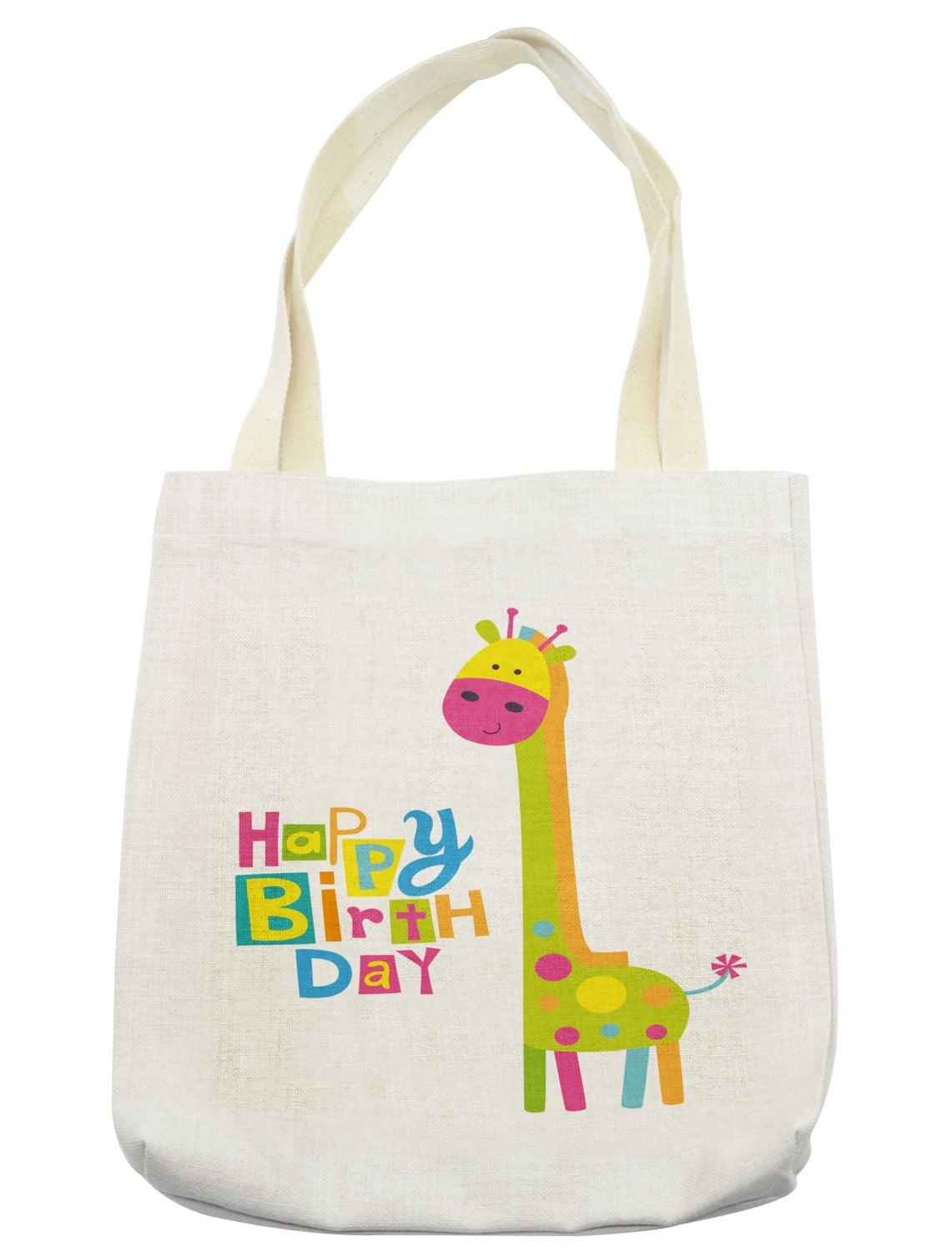 Birthday Tote Bag, Children Kindergarten Style Party Green Color