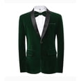 thumbnail image 1 of Mens Velvet Blazer Slim Fit Solid Blazer Sport Coat, 1 of 5