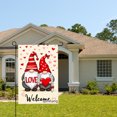 thumbnail image 2 of AMHNF Love Gnomes Valentine Heart Welcome Burlap Linen Garden Flag For Home Outdoor Garden Yard Decor 12x18 Inch, 2 of 5
