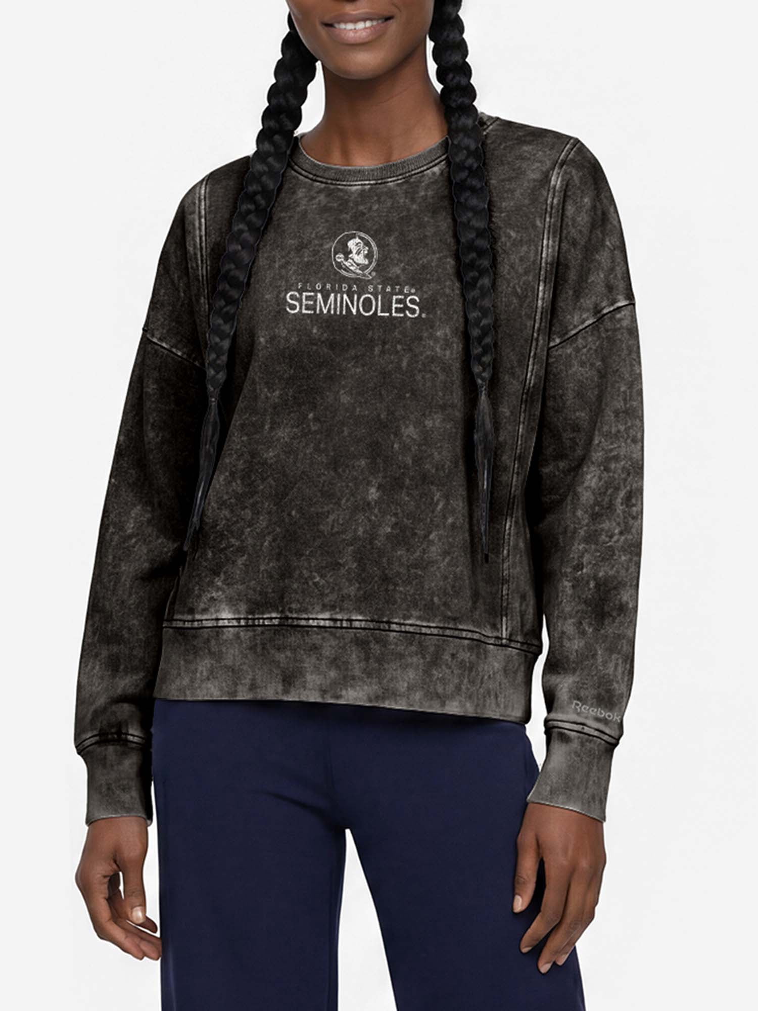 Florida State Seminoles Reebok Womens Denim Wash Crew Neck Sweatshirt