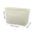 thumbnail image 2 of 1 Pc Women Durable Travel Makeup Bag for Vacation Camping Wedding Gym White Flannel, 2 of 3