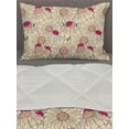 thumbnail image 3 of Ladybug Comforter & Sham Bedding Set, Bug and Daisy Pattern with Thriving Nature of Spring Season Theme, 3 pcs Duvet Set Microfiber Filling Quilt, 5 Sizes, Dark Coral Cream, by Ambesonne, 3 of 4