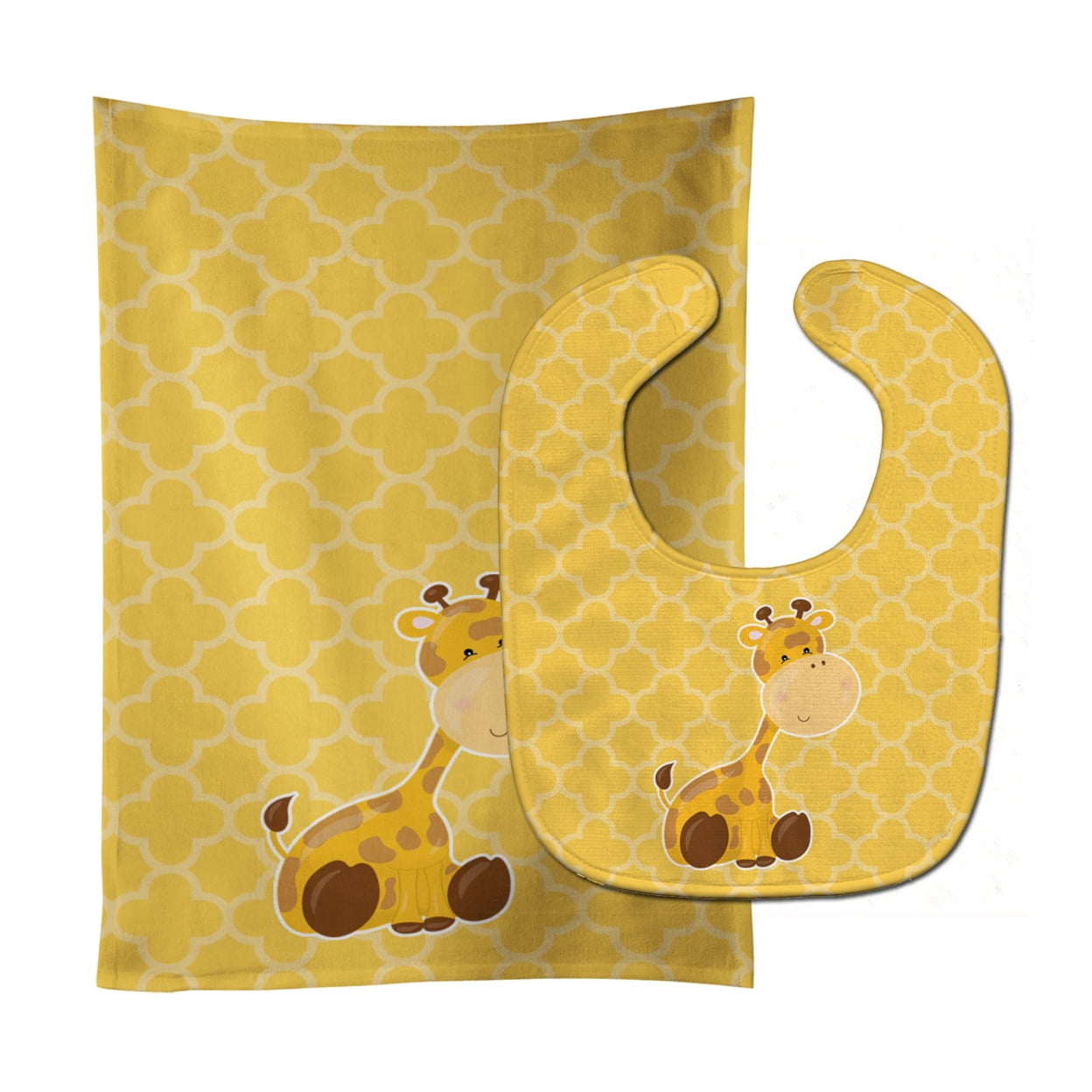 Giraffe Baby Bib and Burp Cloth