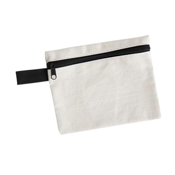 Bolsa organizadora de herramientas con asa para guardar herramientas, ideal para acampar, mecánicos y carpinteros. Lienzo blanco 18x15cm