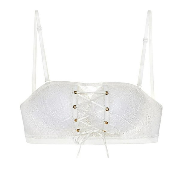 Aligament Women Solid Lace Strapless Stealth Bra Wire Bra Bandage Brassiere  Underwear 