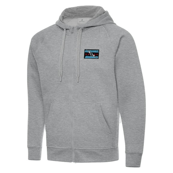 Men's Antigua  Heather Gray CM Punk Victory Full-Zip Hoodie