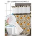 thumbnail image 6 of No Hook Shower Curtain with Snap-in Liner, Spring Daisy Waterproof Fabric Bathroom Curtains, Country Vintage Yellow White Floral Leaf Plaid Bath Curtains & Mesh Top Window 72"x78" Long, 6 of 9