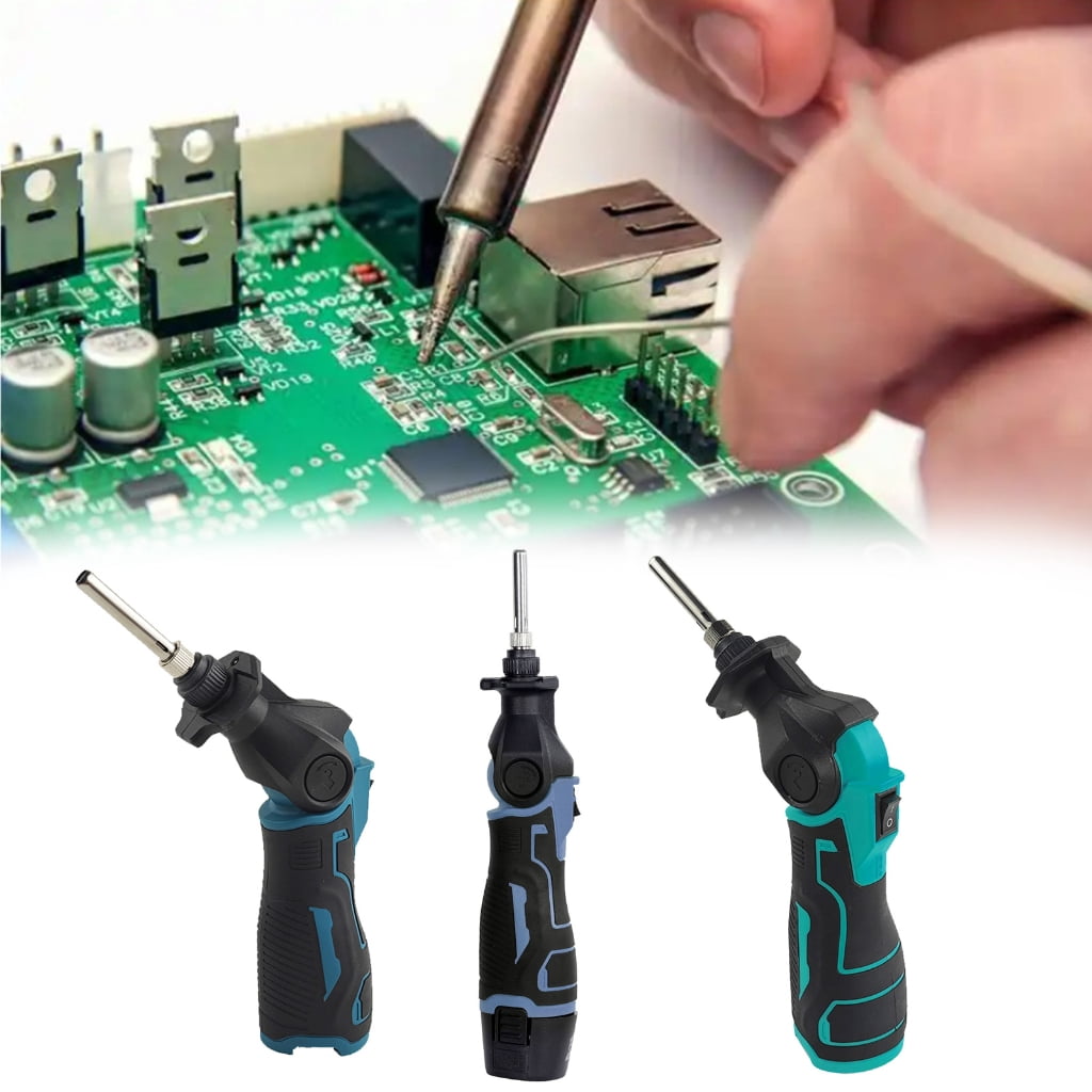 30W Cordless Soldering Iron 0-400℃ Welding Tool 0-90° Fast Heating in 50Seconds 2 Tips for Repair