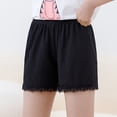 thumbnail image 2 of KPOPLK Toddler Girls Shorts Kids Cotton Pocket Pull On Shorts Elastic Waist Short Pants Summer Casual Solid Breathable Bottoms 1-17 Years Size 11-12 Years,Black, 2 of 5