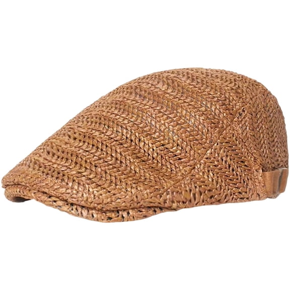 Jiibva Unisex Straw Berets Vintage Newsboy Caps Painters Hat Driving Hat French Beret Cap Artist Hat Mens Tweed Flat Cap for Autumn Winter Accessory