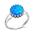 thumbnail image 1 of Crown Simulated Opal Ring Sterling Silver 925, 1 of 3