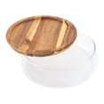 thumbnail image 4 of Glass Candy Nuts Serving Storage Container Snack Tray Plates with Wooden Lid, 4 of 10