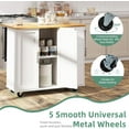 thumbnail image 6 of Sobaniilo Rolling Kitchen Island Cart with Folding Drop Leaf Breakfast Bar, Portable Trolley Island with Large Storage Cabinet, Shelf and Drawer, White, 6 of 7