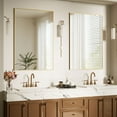 thumbnail image 3 of BEAUTYPEAK 26"x38" Bathroom Mirror Wall Mirror with Rectangular Metal Frame, Gold, 3 of 8