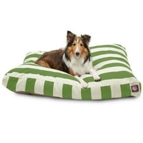 Majestic Pet | Vertical Stripe Shredded Memory Foam Rectangle Pet Bed For Dogs, Removable Cover, Sage, Large