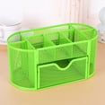 thumbnail image 3 of Mesh Desk Pen Holder 8 Compartments and 1 Slide Drawer Pencil Scissors No.03, 3 of 9